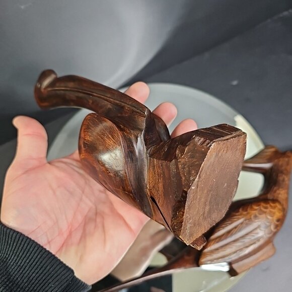 Roadrunner And Pelican Ironwood Wood Carvings. Roadrunner Mounts On Wall - Picture 14 of 15